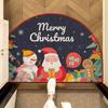 Felpudo de terciopelo de cristal para puerta de Navidad, lavable, absorbente y antideslizante.