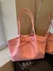 Bolso de mano de nicho de alta gama coreano, bolso tote de gran capacidad, lazo de moda, bolso dulce para el hombro