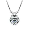 Collar Transfronterizo Clásico de Lujo Accesible con Moissanita de Seis Garras para Mujer, Cadena Sencilla y Versátil de Plata de Ley S925 de Alta Gama con Moissanita para Clavícula
