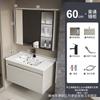 Acero Inoxidable 304 Baño Cerámica Lavabo Integrado Vanidad Lavabo Lavamanos Espejo Inteligente Gabinete de Almacenamiento