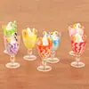Juguete de Comida de Dibujos Animados de Resina Vaso de Helado Gradiente Luminoso Adornos Artificiales Juguete de Comida Artificial DIY Accesorios de Joyería en Miniatura