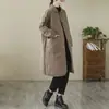 Foto Real do Novo Estilo de Inverno 2024 Retrô Literário Xadrez Losango Acolchoado de Algodão Roupas de Fora Versátil Quente Roupas de Fora de Algodão