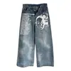 Estilo Calle Americano de Invierno Y2K Gótico Jeans de Pierna Recta Moda Ins Tendencia Retro Nuevo Estilo Invierno 2025