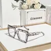 Nuevas gafas populares de montura grande con bloqueo de luz azul, de color block europeo y americano transfronterizo, montura cuadrada de moda para gafas de ordenador con lentes planas