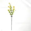 Venta al por mayor de fábrica transfronterizo estilo ins tallo único 5 hojas eucalipto camelia planta verde artificial arreglo floral flor artificial decoración del hogar flor