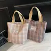 Bolso de Mano Nuevo a Cuadros Estilo Japonés, Moderno, Ligero, Versátil, Bolso Elegante, Bolso Pequeño de Pana de Moda, Súper Asequible