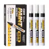 BaoKe MP680 Pluma de Pintura Industrial Impermeable Resistente a la Decoloración Marcador de Pintura de Coche Pluma de Retoque Blanco Dorado