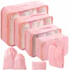 Conjunto de Armazenamento para Viagem Amazon Bolsa de Armazenamento para Viagem Conjunto de Oito Peças Bolsa de Armazenamento para Organização de Roupas de Viagem