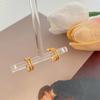 Ins Clip para Cartílago de Oreja con Circonita Microincrustada Dorada para Mujer, Simple, Elegante, Versátil, de Alta Gama, Lujo Ligero, Nicho, Aretes Cobre Chapado en Oro