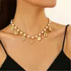 Collar Europeo y Americano Transfronterizo Estilo Marino Multicapa para Mujer, Cadena para Clavícula de Estrella de Mar, Concha, Perla, Collar de Estilo Festivo