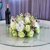 Mesa Redonda de Comedor para Hotel con Flores en el Centro, Mesa Redonda de Restaurante Flores en Mesa, Decoración de Banquete, Arte Floral, Decoraciones de Mesa para Sala de Conferencias, Flores
