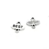 Accesorios para Joyería DIY Aleación de Zinc Placa con Palabra Conector Doble para Colgante Colgante 12*12mm Colgante de Letra