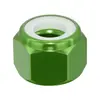 Tuerca de seguridad de aleación de aluminio y nailon Tapa de tornillo de seguridad hexagonal exterior anodizada verde m2m2.5m4m5m6m8