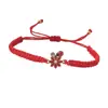Pulseira Trançada com Nó Plano de Joaninha, Pulseira Criativa e Versátil de Girassol para Casal e Amizade, Atacado de Fabricante Transfronteiriço