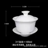 Taza Gaiwan de Porcelana de Jade con Grasa de Cordero con Tapa Individual para Té Kung Fu Sancai Taza de Té Tamaño Grande Juego de Té de Porcelana Blanca Tazón de Té