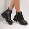 Comercio electrónico transfronterizo, botas estilo Martin de tacón grueso y plataforma para mujer, talla grande, nueva colección otoño/invierno 2026, estilo británico, botines de moda con cremalleras laterales