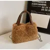 Bolso Mao Mao para mujer 2024 otoño e invierno nuevo versión coreana de bolso de mano de lana de cordero tendencia de moda bolso de hombro cruzado de lana