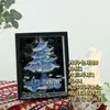 Nuevo Marco de Fotos de Árbol de Navidad de Cristal de Grava Navideña, Adorno de Escritorio Creativo Hecho a Mano DIY Regalo de Navidad