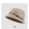Chapéu de Pescador para Mulheres com Fivela, Chapéu Elegante para Outono e Inverno, Fedora Estilo Hepburn, Chapéu de Lã Bucket Estilo Britânico de Inverno