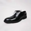 Zapatos de cuero para hombre, transfronterizos, para todas las estaciones, blancos, brillantes, de punta fina, modernos, formales, business casual, disponibles en tallas grandes, zapatos Derby, versátiles