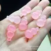 Pendente de Flor de Abóbora Jade Verde Tipo Gelo Peça de Rocha de Quartzo Acessórios para Brincos DIY Suporta Dropshipping