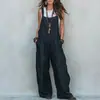 2026 Otoño Europeo y Americano Transfronterizo Comercio Exterior Color Sólido Camisola Casual Mono con Doble Bolsillo Holgado Overol Mujer