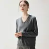 Otoño/Invierno 2026 Nuevo Cachemir para Mujer Cuello en V Flecos Capa Base Estilo Elegante Holgado Adelgazante Ribete de Piel Top para Mujer