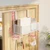 Estante de almacenamiento para colgar en la puerta con ganchos, estante de almacenamiento multicapa para detrás de la puerta del dormitorio, cesta de almacenamiento colgante sin taladro para detrás de la puerta de entrada, tipo oculto