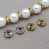 Ábaco de Acero Inoxidable Cuentas de Platillo Volador Cuentas Curvas Cuentas Espaciadoras Chapadas en Oro al Vacío Cuentas de Posicionamiento Pulsera DIY Collar Accesorios de Joyería