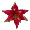 Lantejoulas de Natal Pó Dourado Tecido de Veludo Flor de Natal de Simulação Feita à Mão Enfeites de Árvore de Natal Brilho Decorações de Festa de Natal
