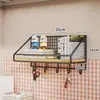 Estante de almacenamiento de pared para dormitorio, organizador de mesita de noche de pared sin taladro para estudiantes, solución de almacenamiento de pared para literas superiores