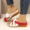 Sandálias Plataforma Color Block Versáteis Plus Size para Mulheres, Novo Modelo 2026, Sandálias de Praia Casuais com Tiras Cruzadas Vazadas e Solado Grosso