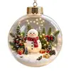 Enfeite de bola transparente luminoso de Natal transfronteiriço, bola de cristal 3D, decoração de cena de atmosfera festiva para árvore de Natal, enfeite para pendurar