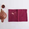 Paño de Cocina de Algodón y Lino Doble Bordado Paño de Cocina Trapo para Mesa de Té Paño de Cocina Grueso Absorbente Estilo Chino Empaque Individual