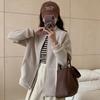 AI Chunshi outono e inverno engrossado lã forrado casaco quente mulheres zíper cardigan polar lã pé colarinho banheiro estilo coreano casual top