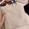 Cuello mao pequeño, camiseta base de punto suave y mullida de manga larga para mujer, suéter de invierno, ropa de otoño, top sencillo estilo coreano para usar en capas