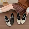 Zapatos Mary Jane con Tacón Grueso y Punta Cuadrada Pequeña para Mujer, Nuevo Estilo Primavera 2026, Zapatos de Cuero Estilo Retro Francés Británico que Aumentan la Altura