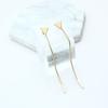 B047 Moda Europea y Americana Aretes Largos Triangulares Aretes de Cadena Simples Aretes de Borla Joyería de Oreja Elegante para Combinar con Todo