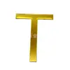 Logo de Marca Acero Inoxidable Dorado Letras Sólidas Creativas Boutique Parche de Letras de Acero Inoxidable Espejo con Letras Cepilladas con Adhesivo
