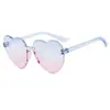 Gafas de Sol Modernas con Forma de Corazón para Niños, Gafas con Forma de Corazón, Gafas sin Montura de Una Sola Pieza Tendencia Europea y Americana