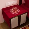 Funda de tela para mesita de noche de habitación de boda toalla de polvo para boda mantel rojo para boda decoración de habitación de boda suministros festivos