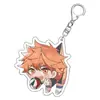 Versão Q de Haikyuu!! chaveiro, Hinata Shoyo, Nishinoya Yuu anime acrílico pingente de mochila atacado