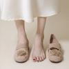 Sapatos Mary Jane Estilo Ballet Francês para Mulheres 2025 Verão Novos Retro Versáteis Boca Rasa Flor Aumento Interno da Altura Sapatos