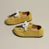 Zapatos de Mula para Mujer de Gamuza Marrón con Cordones y Cuentas, Estilo Nuevo de Primavera, Cómodos, Versátiles, de Moda, Casuales, para el Uso Diario y el Trabajo