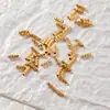 Tubo Recto Chapado en Oro de Plata S925 con Brillo Facetado, Tubo Flor, Tubo Redondo, Tubo Espaciador para Joyería DIY de Posicionamiento, Accesorios Chapados en Oro