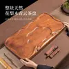 Bandeja de té de madera Wengué Negro Africano Uso Doméstico Pieza Entera Mesa de té de Madera Maciza Uso Doméstico Tamaño Grande Simple Gongfu Oficina Bandeja para Tazas de Té