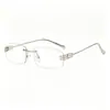 Nuevas Gafas de Sol Rectangulares de Metal sin Marco, Estilo Futurista Minimalista, Adecuadas para el Viaje Diario y Salidas de Vacaciones, Gafas de Sol Elegantes