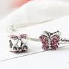 Youtiao Joyería Nuevo Pulsera de Mariposa con Diamantes Rosas Cuentas Aleación Punto Diamante Mariposa Cuentas Accesorios de Joyería Lote
