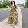 Vestido casual de manga curta e corte solto para mulheres, esconde imperfeições corporais, parece emagrecedor, tem um toque de alta qualidade, elegante, adequado para mães, feito de seda de algodão