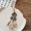 Collar Largo de Madera Estilo Chino Retro para Mujer, Cadena para Suéter de Cuello Halter Estilo Étnico de Nicho, Accesorios Versátiles de Estilo Nacional para el Día a Día